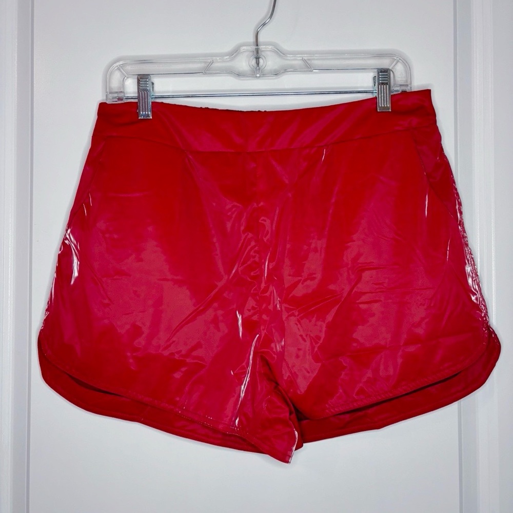 Red Metallic Shorts